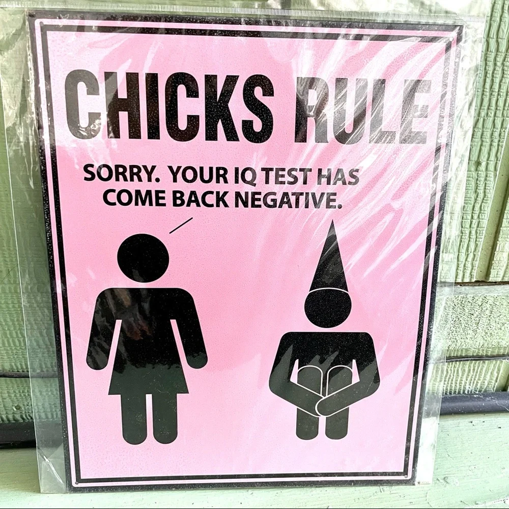 NEW Chicks Rule Metal Sign